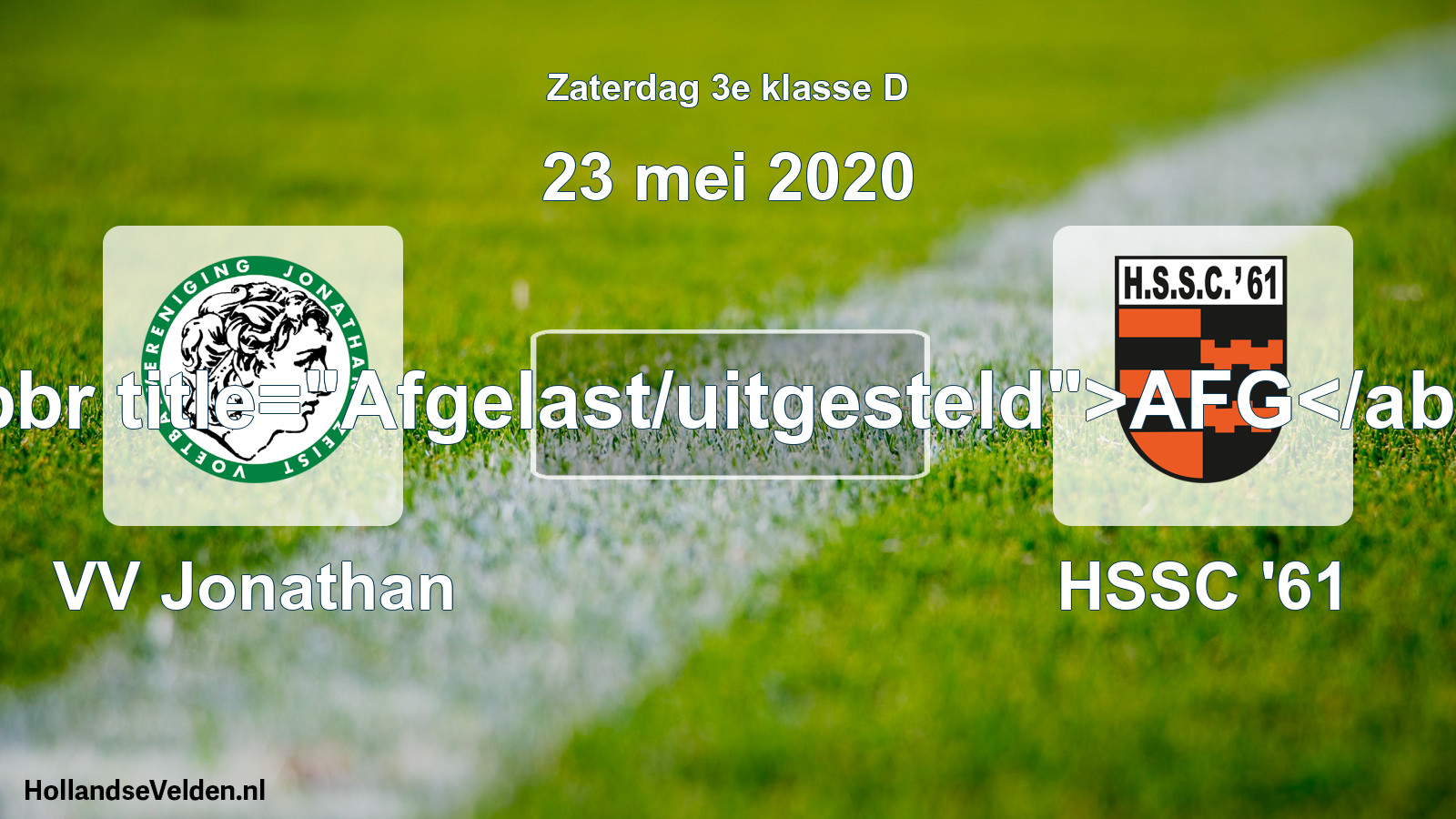 Scheduled Match: VV Jonathan - HSSC '61 (23 May 2020)