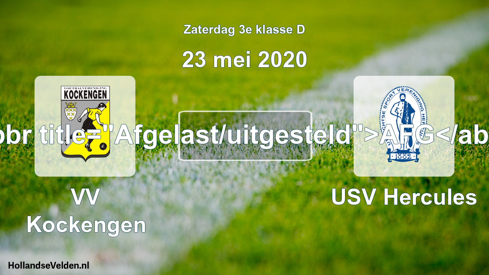 Scheduled Match: VV Kockengen - USV Hercules (23 May 2020)