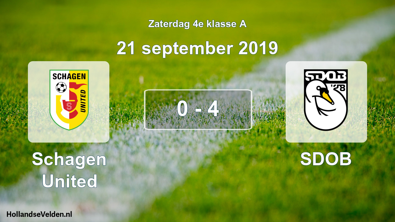 Total number of matches played: Schagen United - SDOB 0 - 4 (21 September 2019)