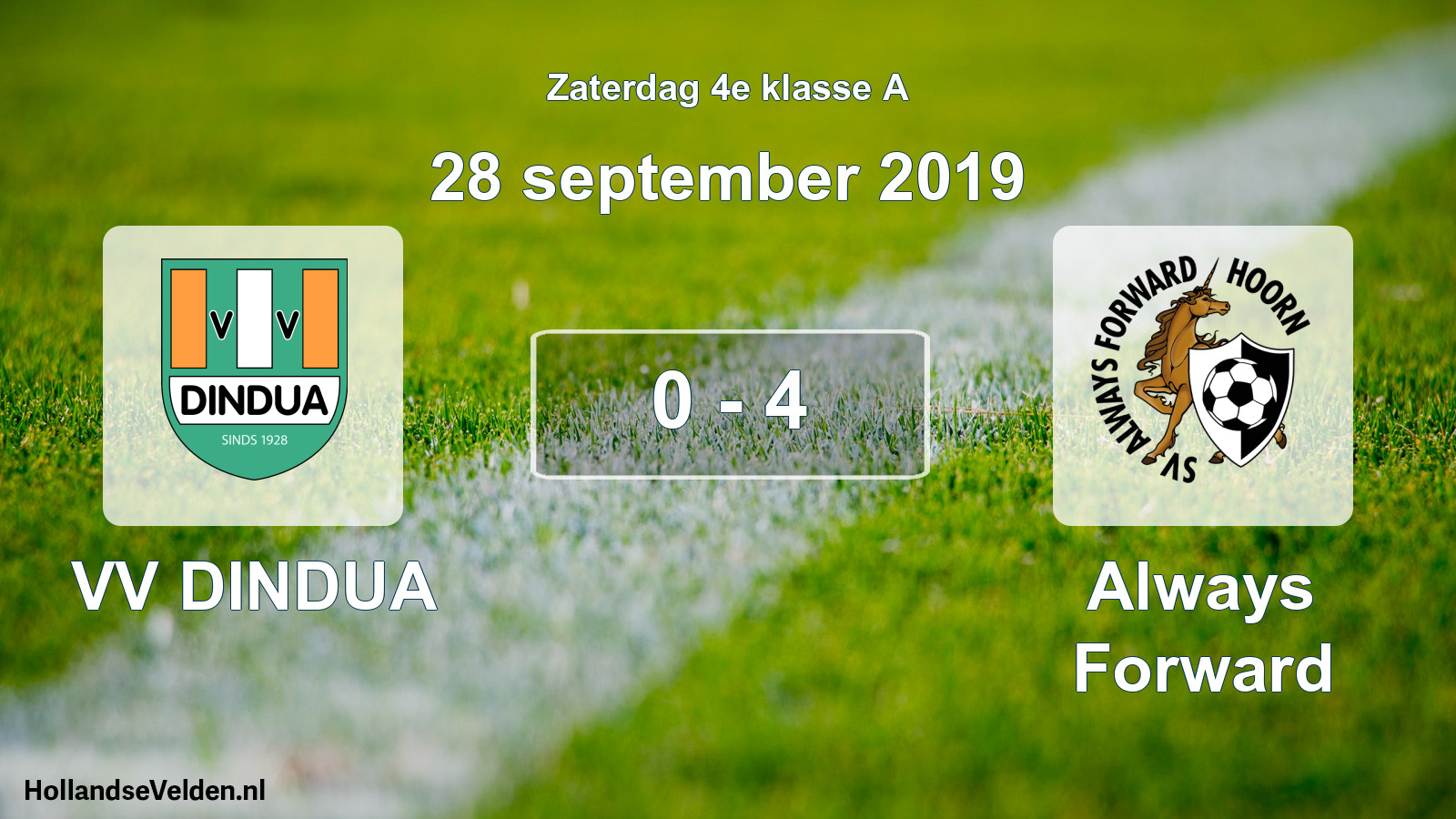 Total number of matches played: VV DINDUA - Always Forward 0 - 4 (28 September 2019)