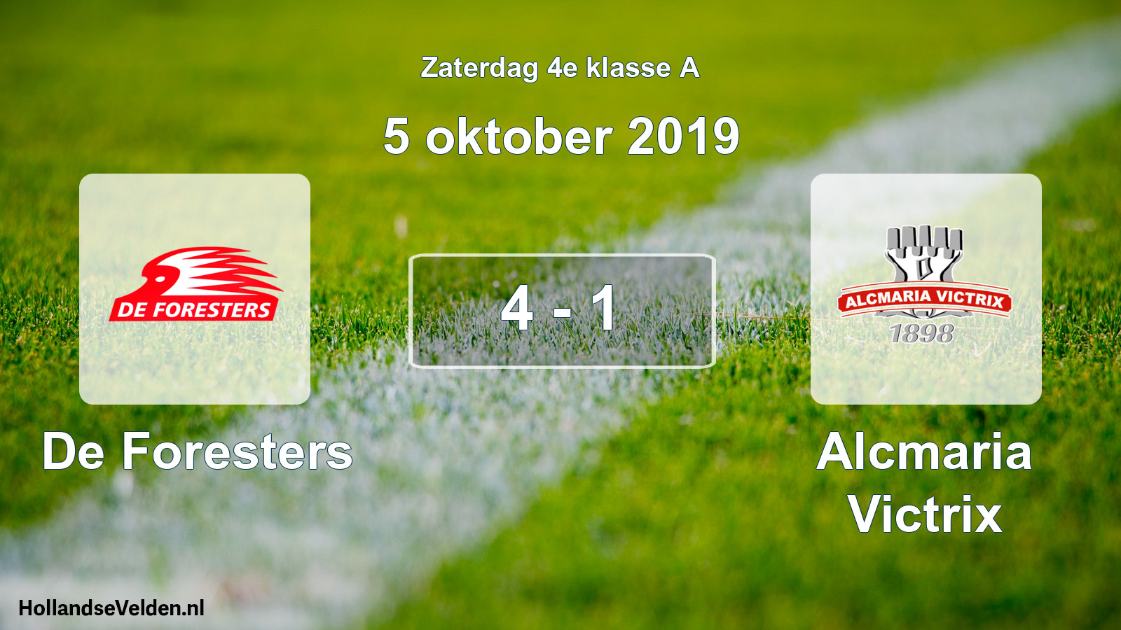 Total number of matches played: De Foresters - Alcmaria Victrix 4 - 1 (5 October 2019)