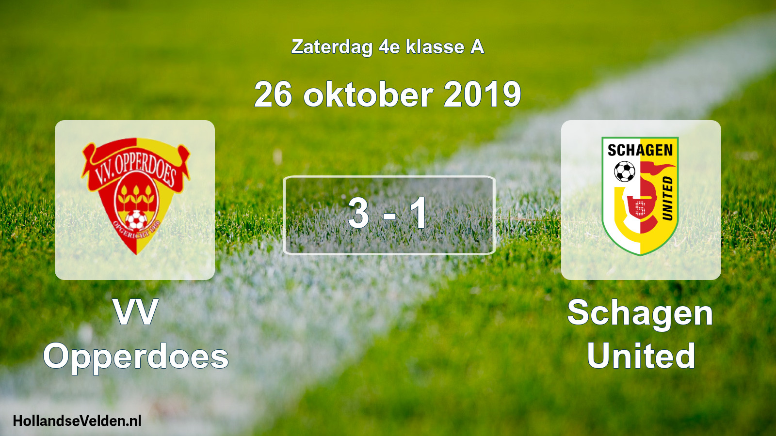 Total number of matches played: VV Opperdoes - Schagen United 3 - 1 (26 October 2019)