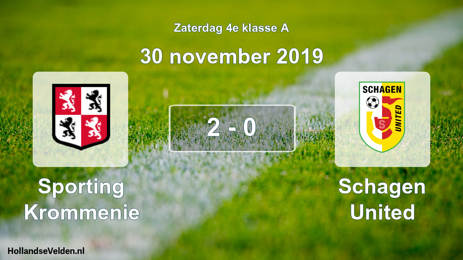 Total number of matches played: Sporting Krommenie - Schagen United 2 - 0 (30 November 2019)