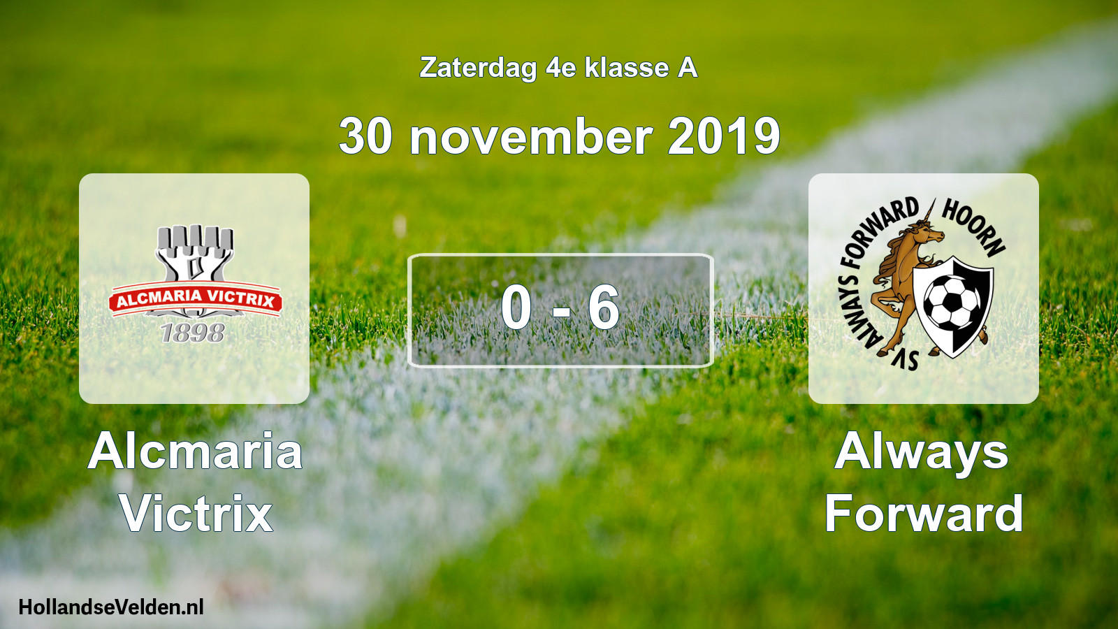 Total number of matches played: Alcmaria Victrix - Always Forward 0 - 6 (30 November 2019)