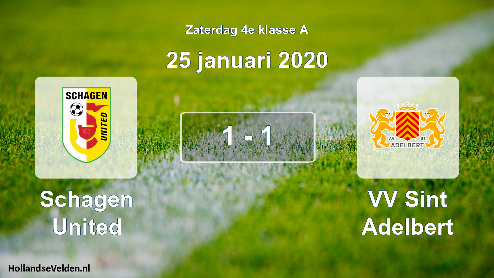 Total number of matches played: Schagen United - VV Sint Adelbert 1 - 1 (25 January 2020)
