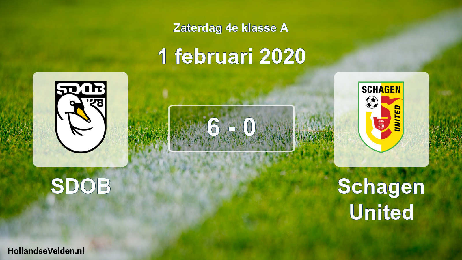 Total number of matches played: SDOB - Schagen United 6 - 0 (1 February 2020)