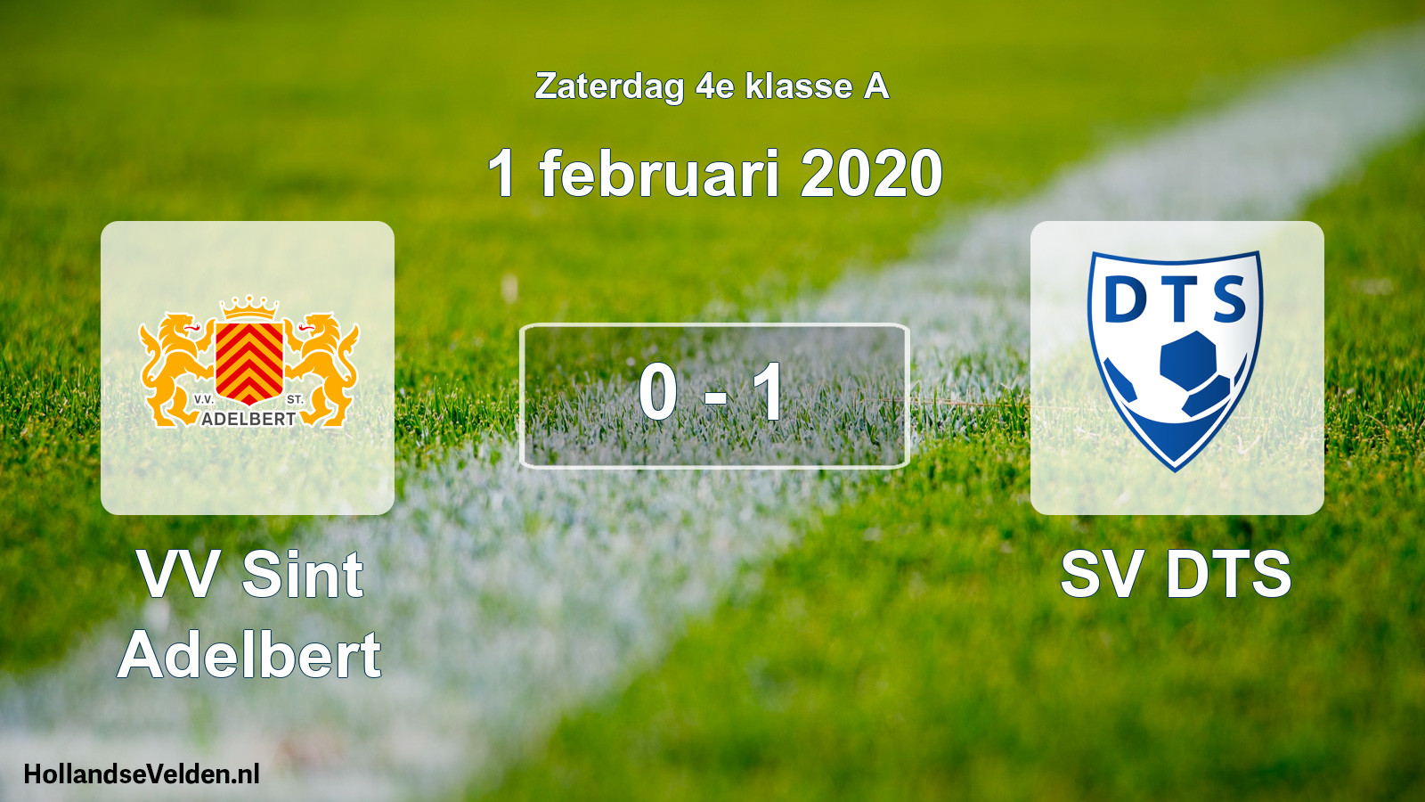 Total number of matches played: VV Sint Adelbert - SV DTS 0 - 1 (1 February 2020)