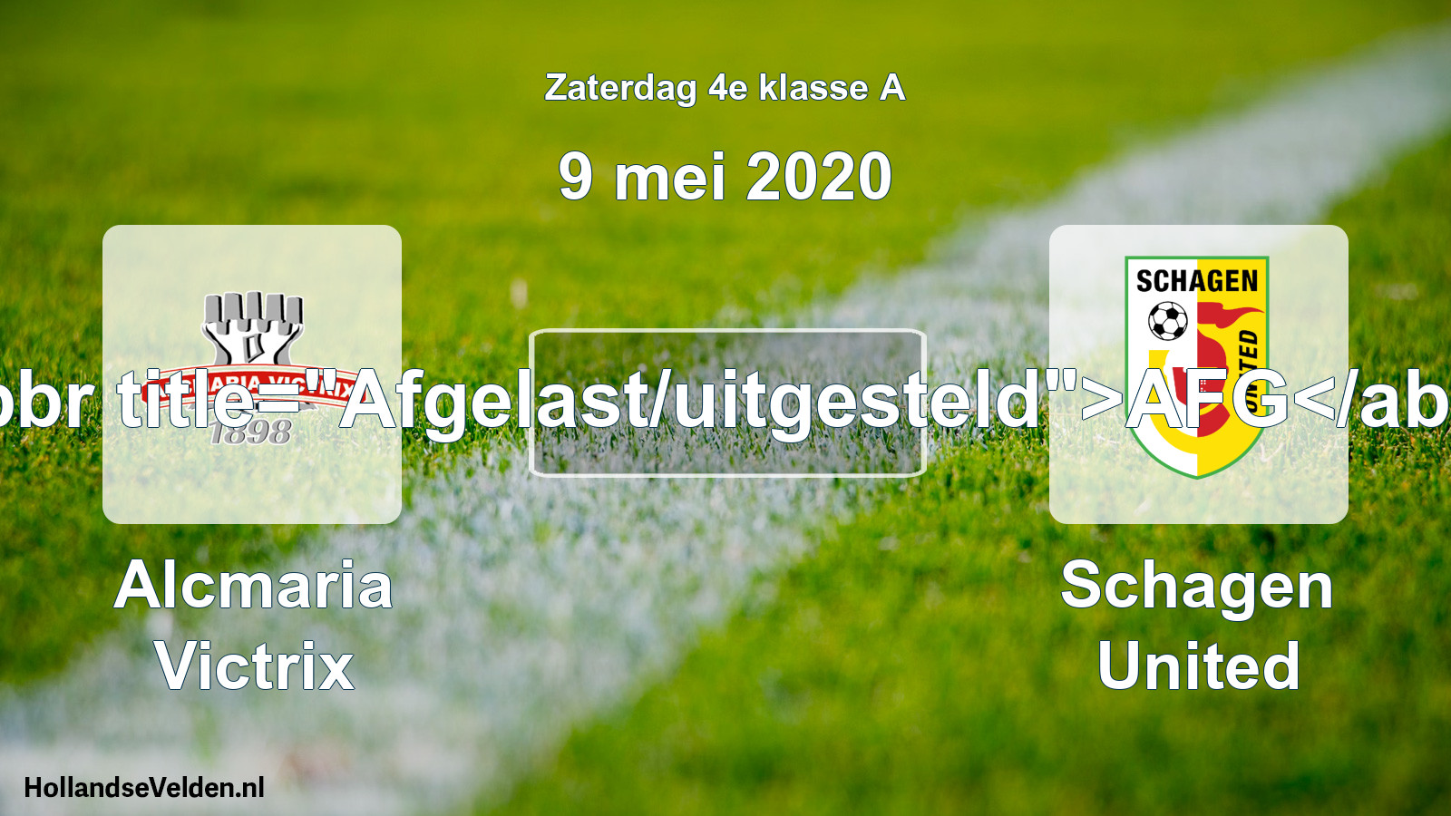 Scheduled Match: Alcmaria Victrix - Schagen United (9 May 2020)