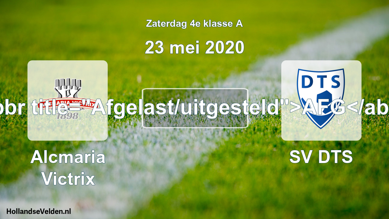 Scheduled Match: Alcmaria Victrix - SV DTS (23 May 2020)