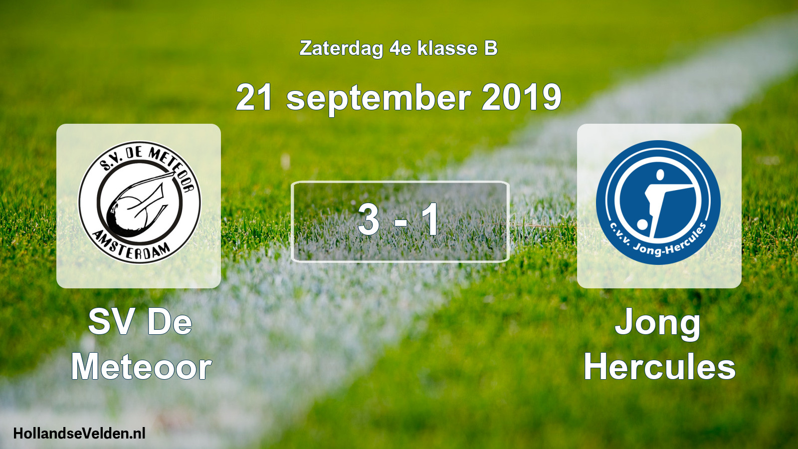 Total number of matches played: SV De Meteoor - Jong Hercules 3 - 1 (21 September 2019)