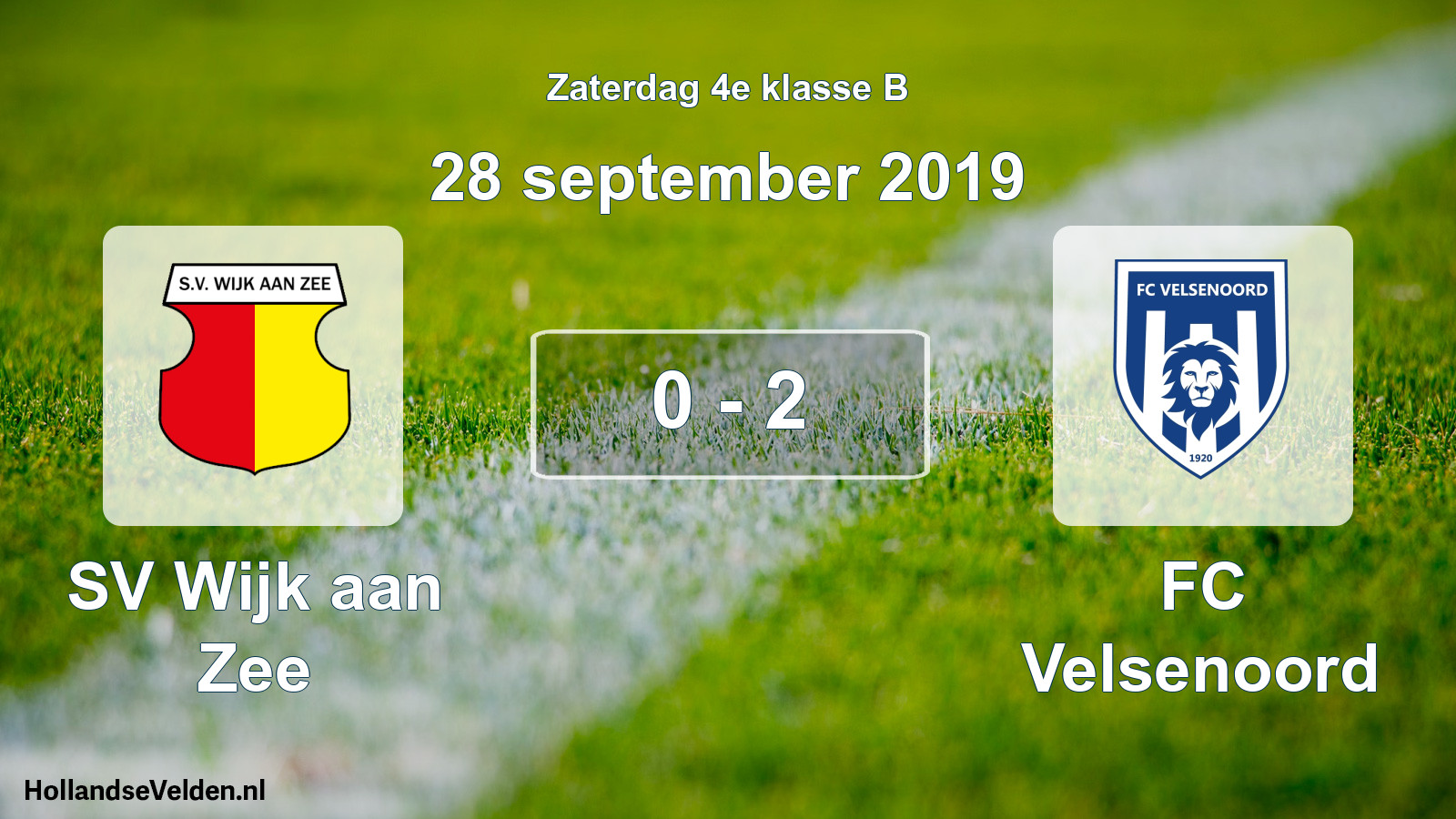 Total number of matches played: SV Wijk aan Zee - FC Velsenoord 0 - 2 (28 September 2019)