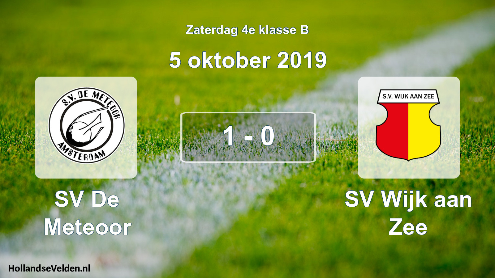 Total number of matches played: SV De Meteoor - SV Wijk aan Zee 1 - 0 (5 October 2019)