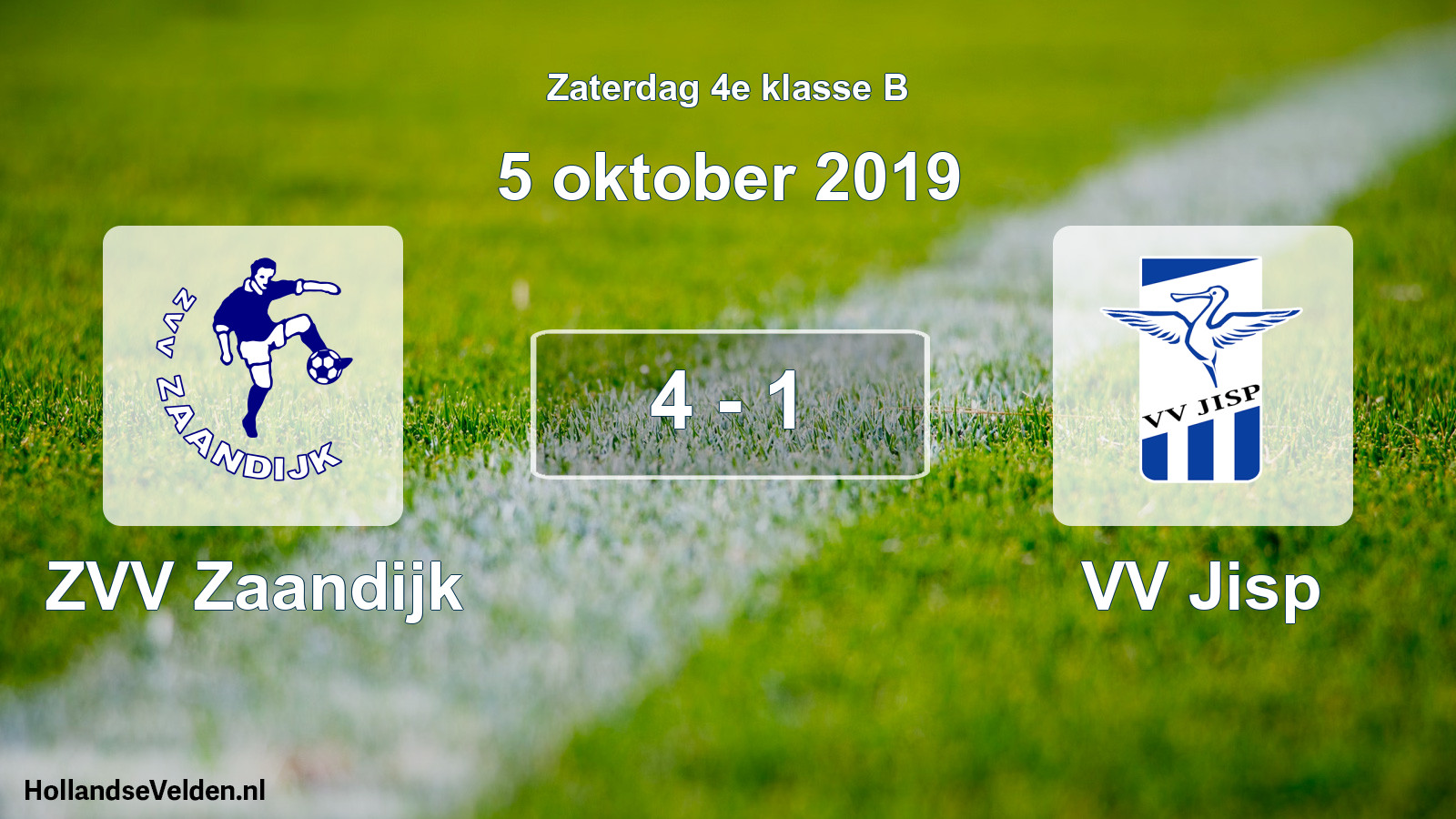 Total number of matches played: ZVV Zaandijk - VV Jisp 4 - 1 (5 October 2019)