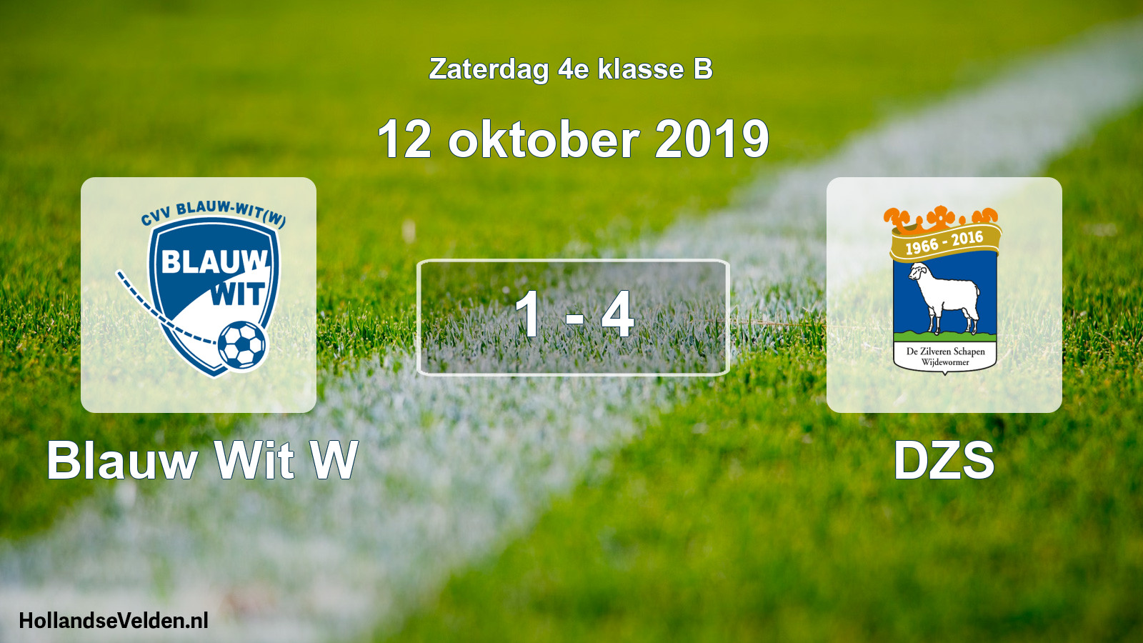 Total number of matches played: Blauw Wit W - DZS 1 - 4 (12 October 2019)