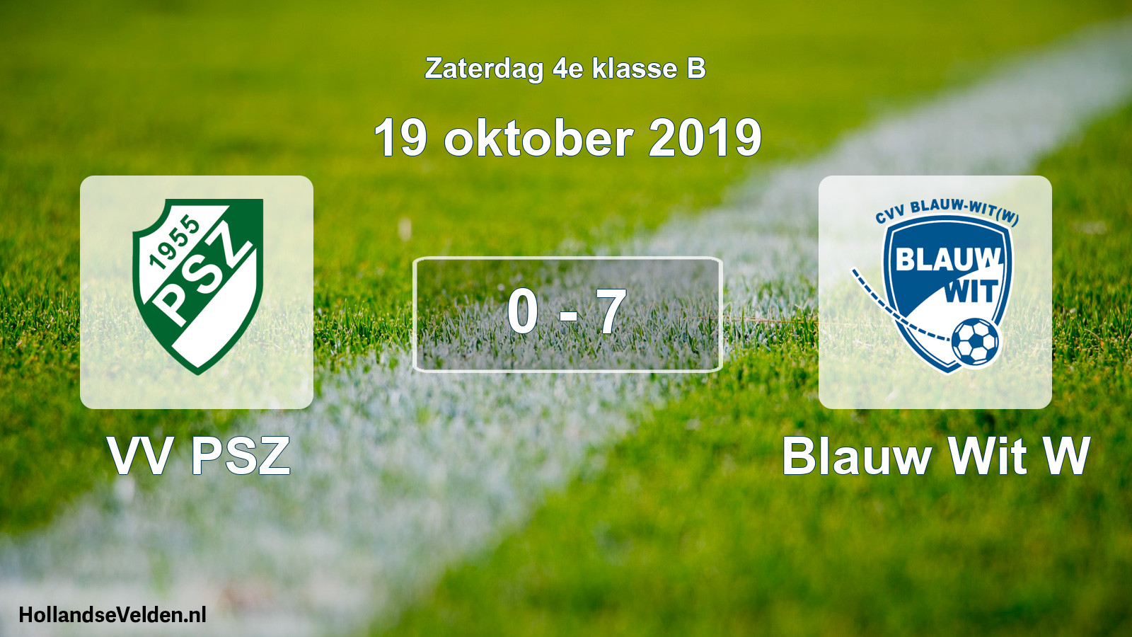 Total number of matches played: VV PSZ - Blauw Wit W 0 - 7 (19 October 2019)