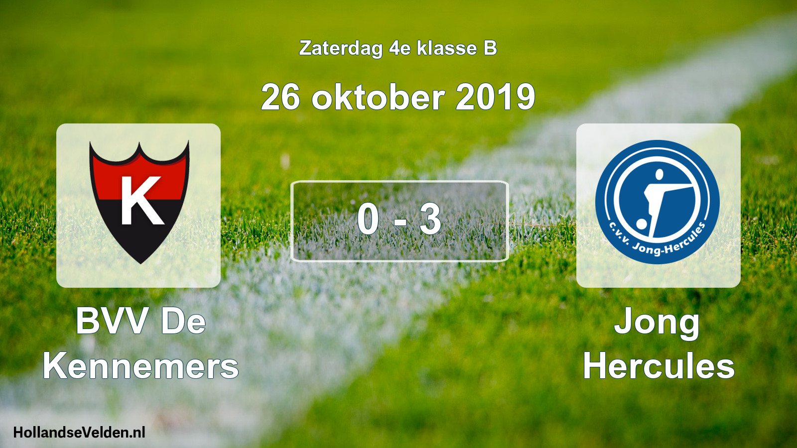 Total number of matches played: BVV De Kennemers - Jong Hercules 0 - 3 (26 October 2019)