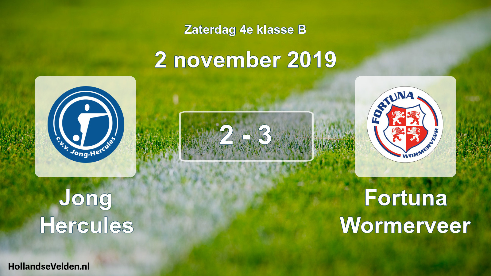 Total number of matches played: Jong Hercules - Fortuna Wormerveer 2 - 3 (2 November 2019)