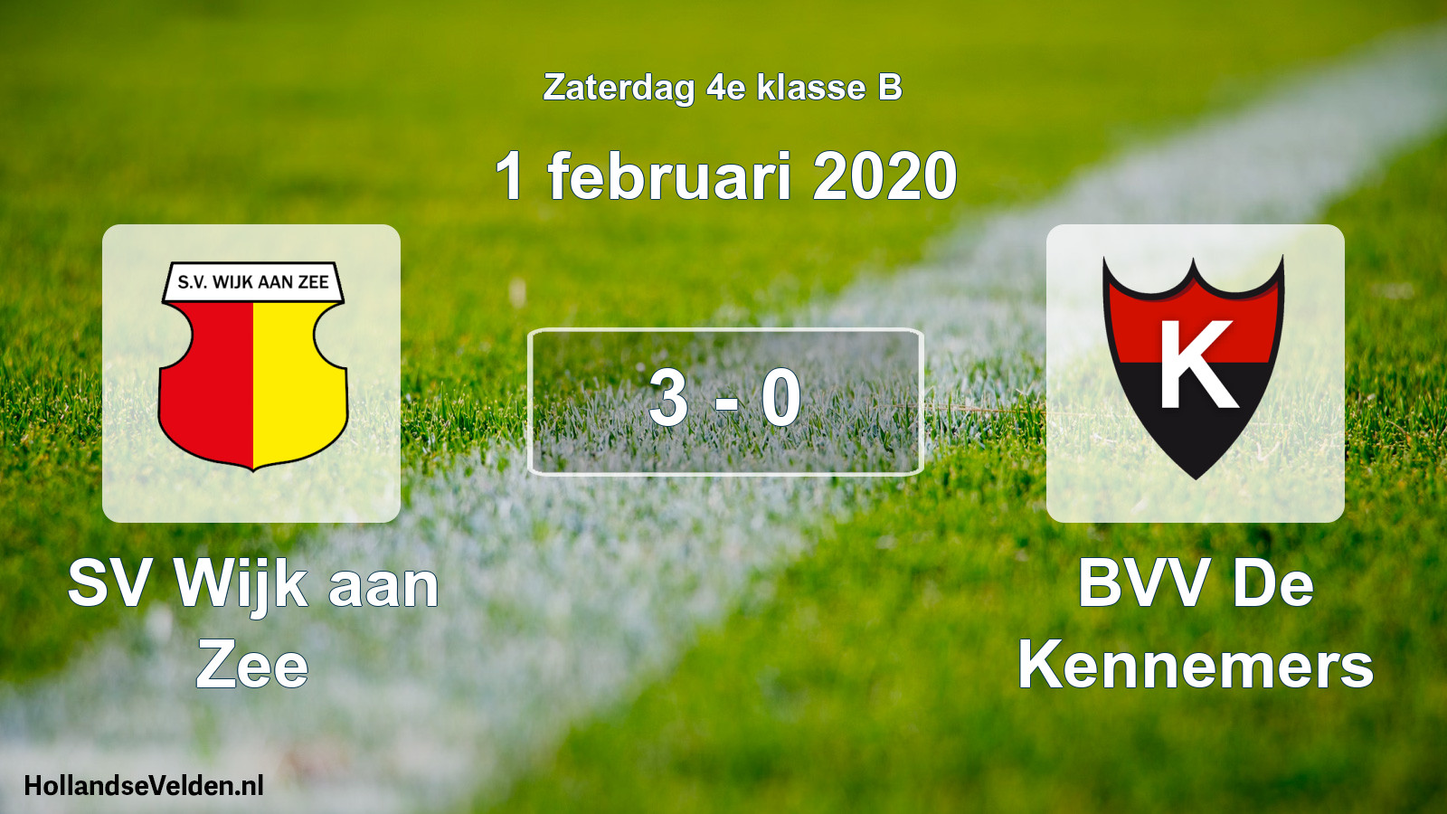 Total number of matches played: SV Wijk aan Zee - BVV De Kennemers 3 - 0 (1 February 2020)
