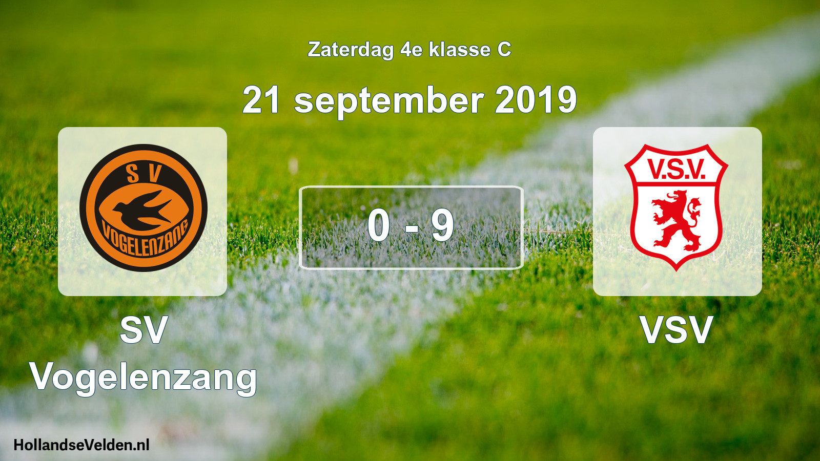 Total number of matches played: SV Vogelenzang - VSV 0 - 9 (21 September 2019)