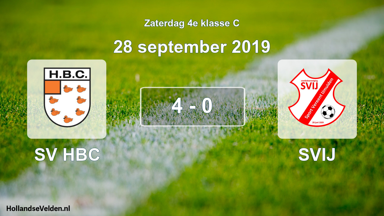 Total number of matches played: SV HBC - SVIJ 4 - 0 (28 September 2019)
