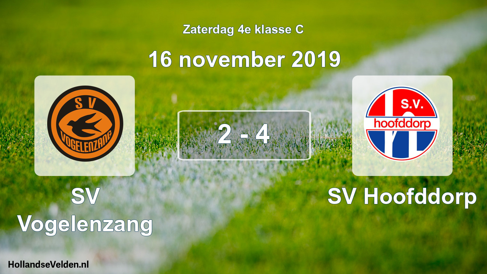 Total number of matches played: SV Vogelenzang - SV Hoofddorp 2 - 4 (16 November 2019)