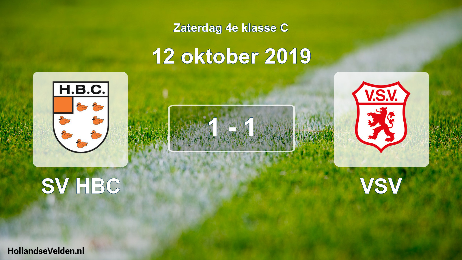 Total number of matches played: SV HBC - VSV 1 - 1 (12 October 2019)