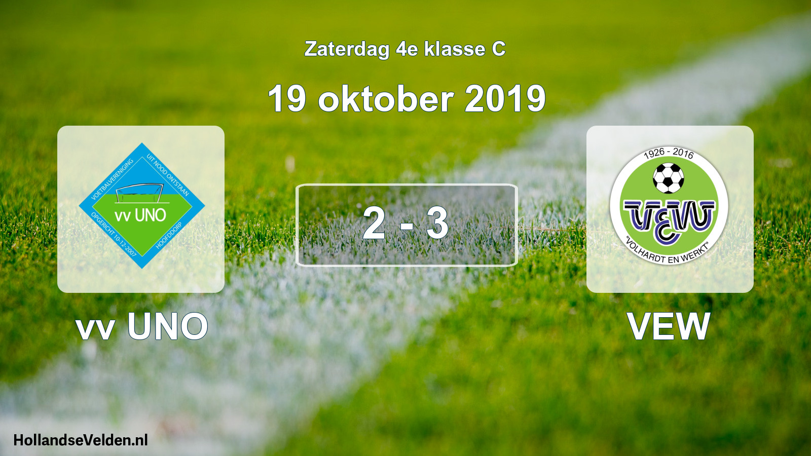 Total number of matches played: vv UNO - VEW 2 - 3 (19 October 2019)