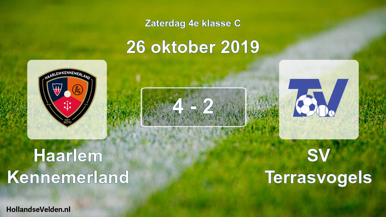 Total number of matches played: Haarlem Kennemerland - SV Terrasvogels 4 - 2 (26 October 2019)
