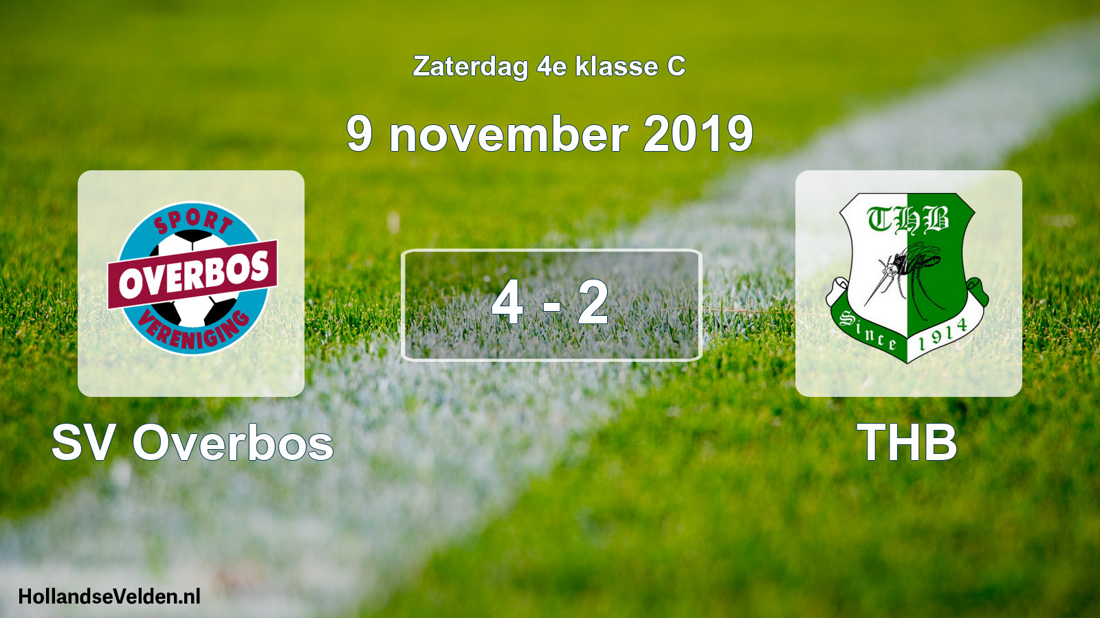 Total number of matches played: SV Overbos - THB 4 - 2 (9 November 2019)