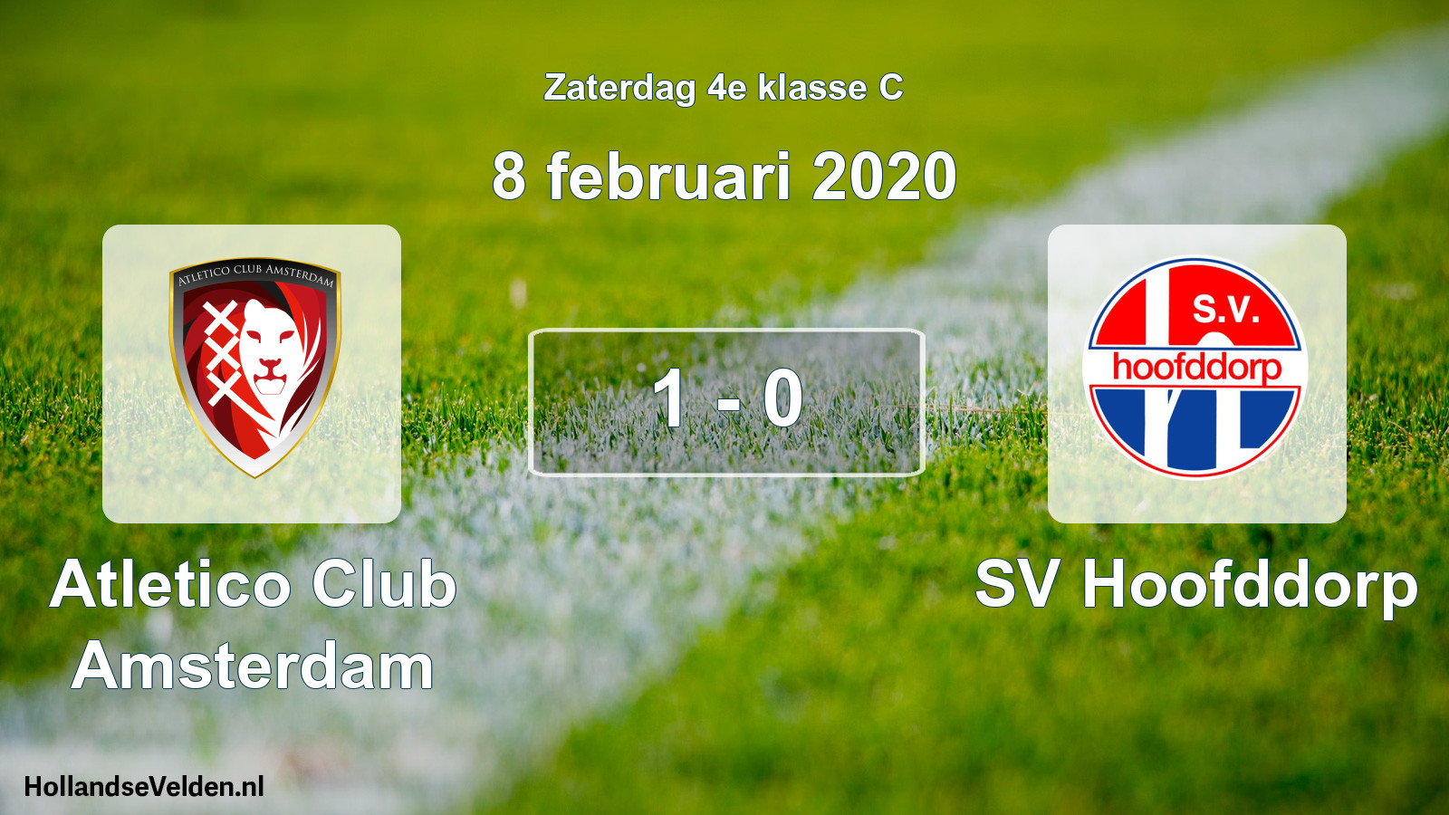 Total number of matches played: Atletico Club Amsterdam - SV Hoofddorp 1 - 0 (8 February 2020)