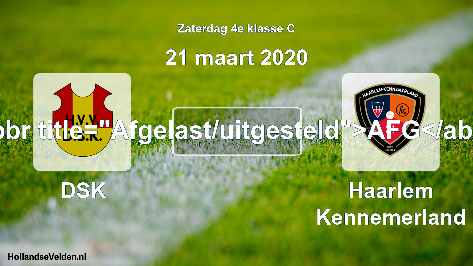 Scheduled Match: DSK - Haarlem Kennemerland (21 March 2020)