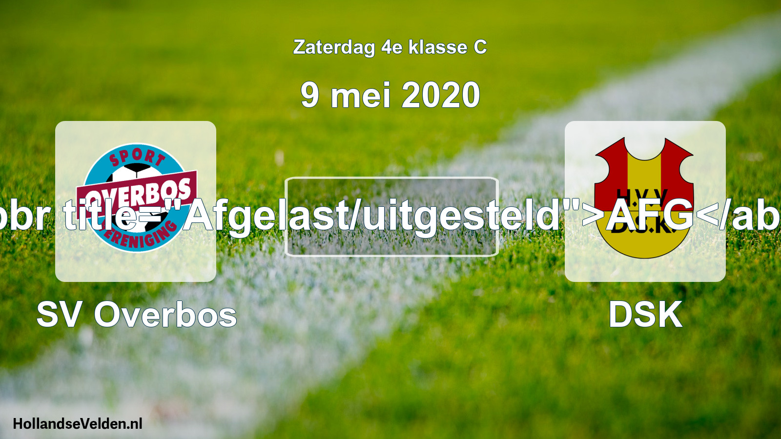 Scheduled Match: SV Overbos - DSK (9 May 2020)