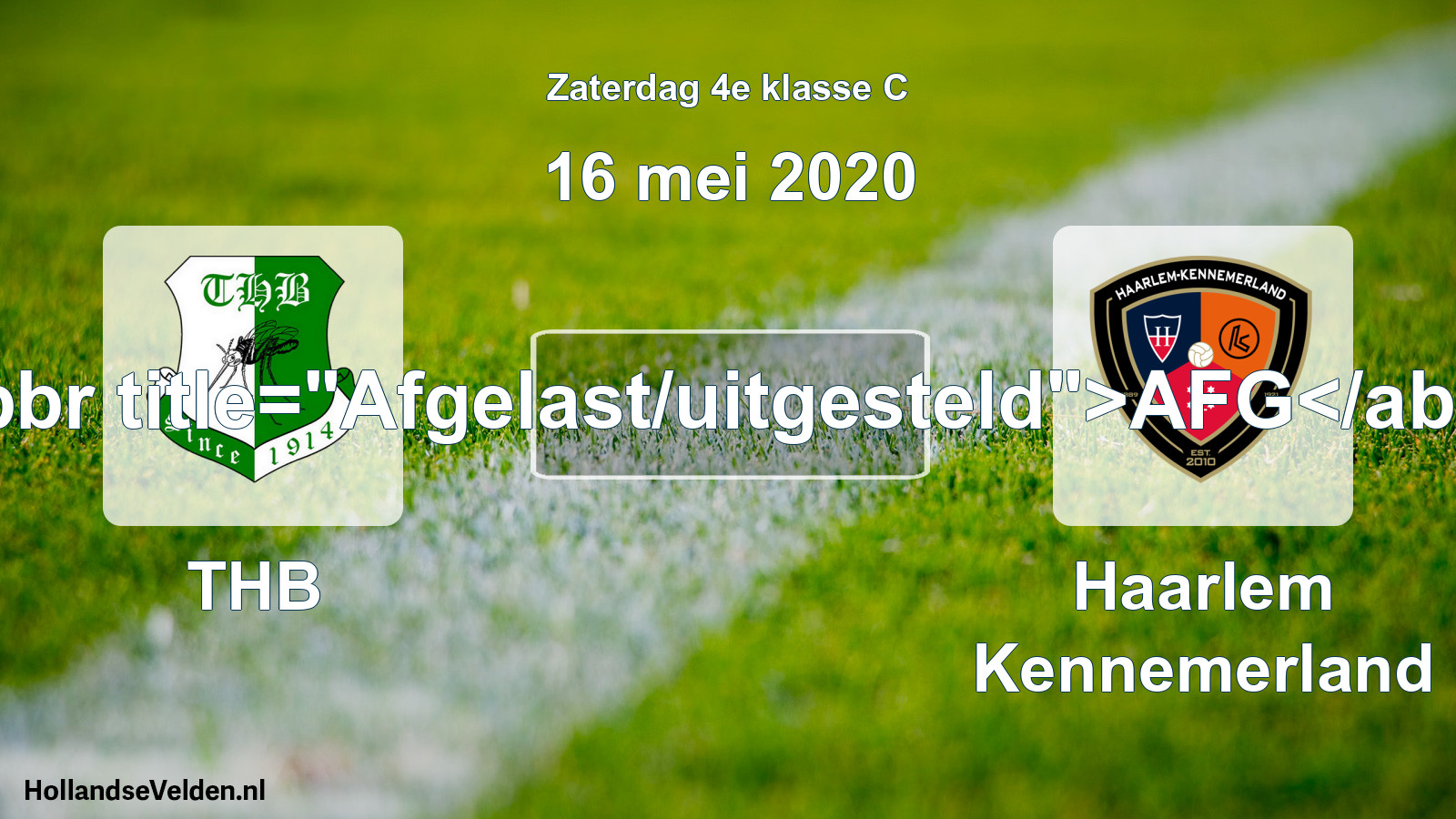 Scheduled Match: THB - Haarlem Kennemerland (16 May 2020)