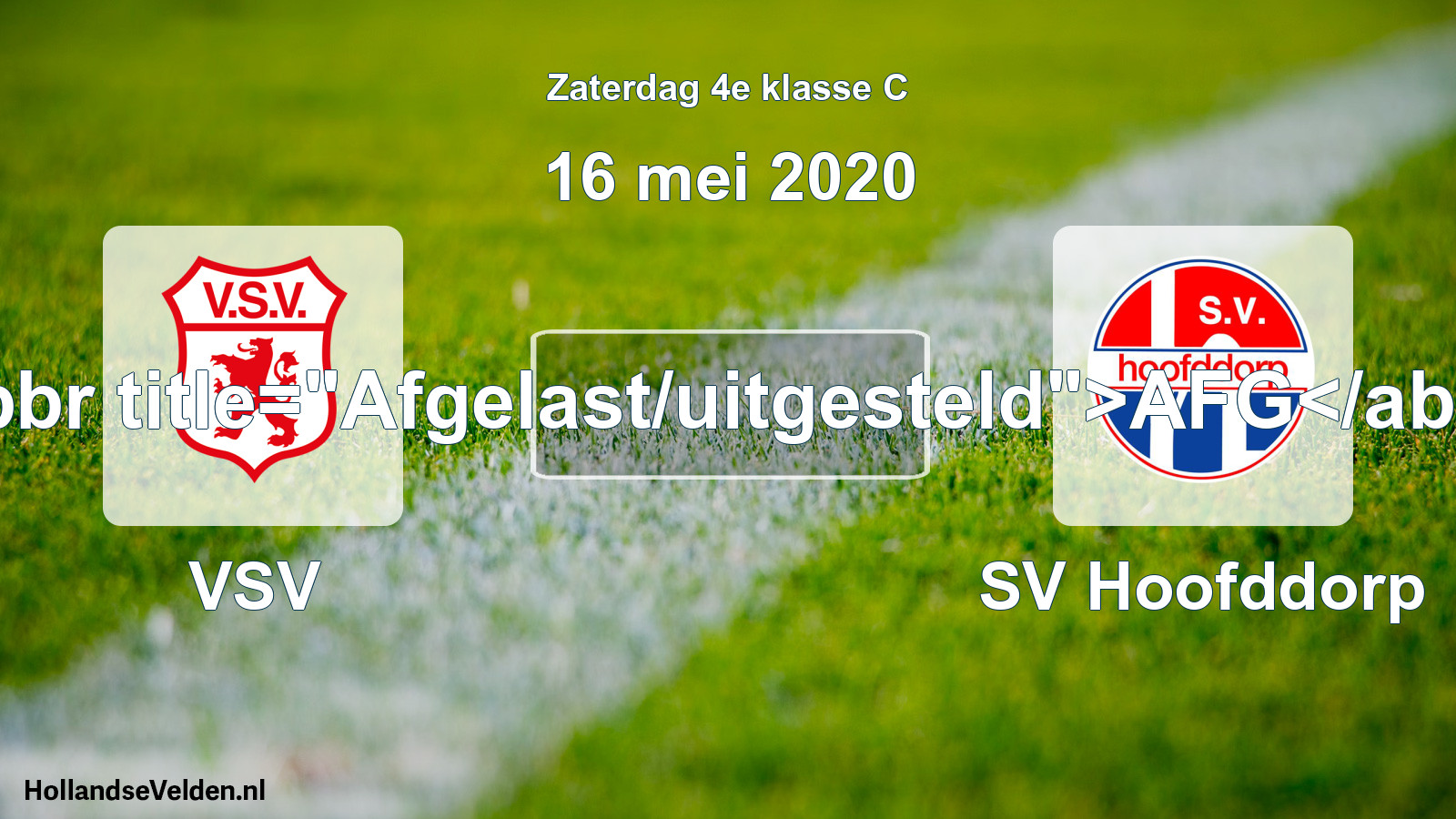 Scheduled Match: VSV - SV Hoofddorp (16 May 2020)