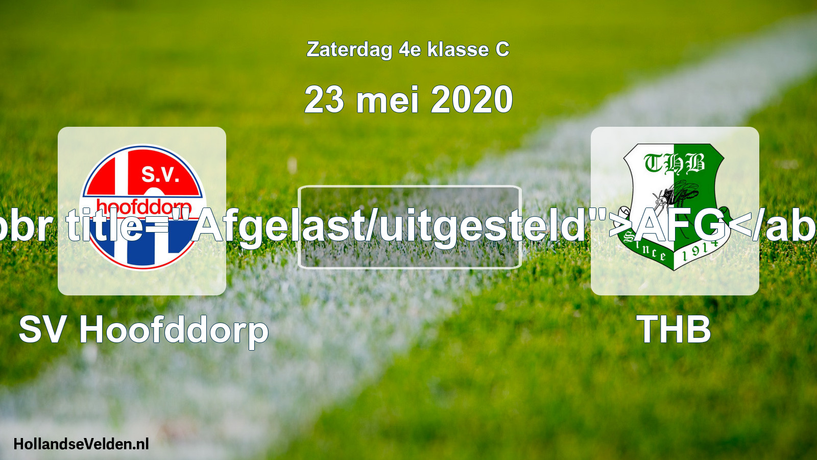 Scheduled Match: SV Hoofddorp - THB (23 May 2020)