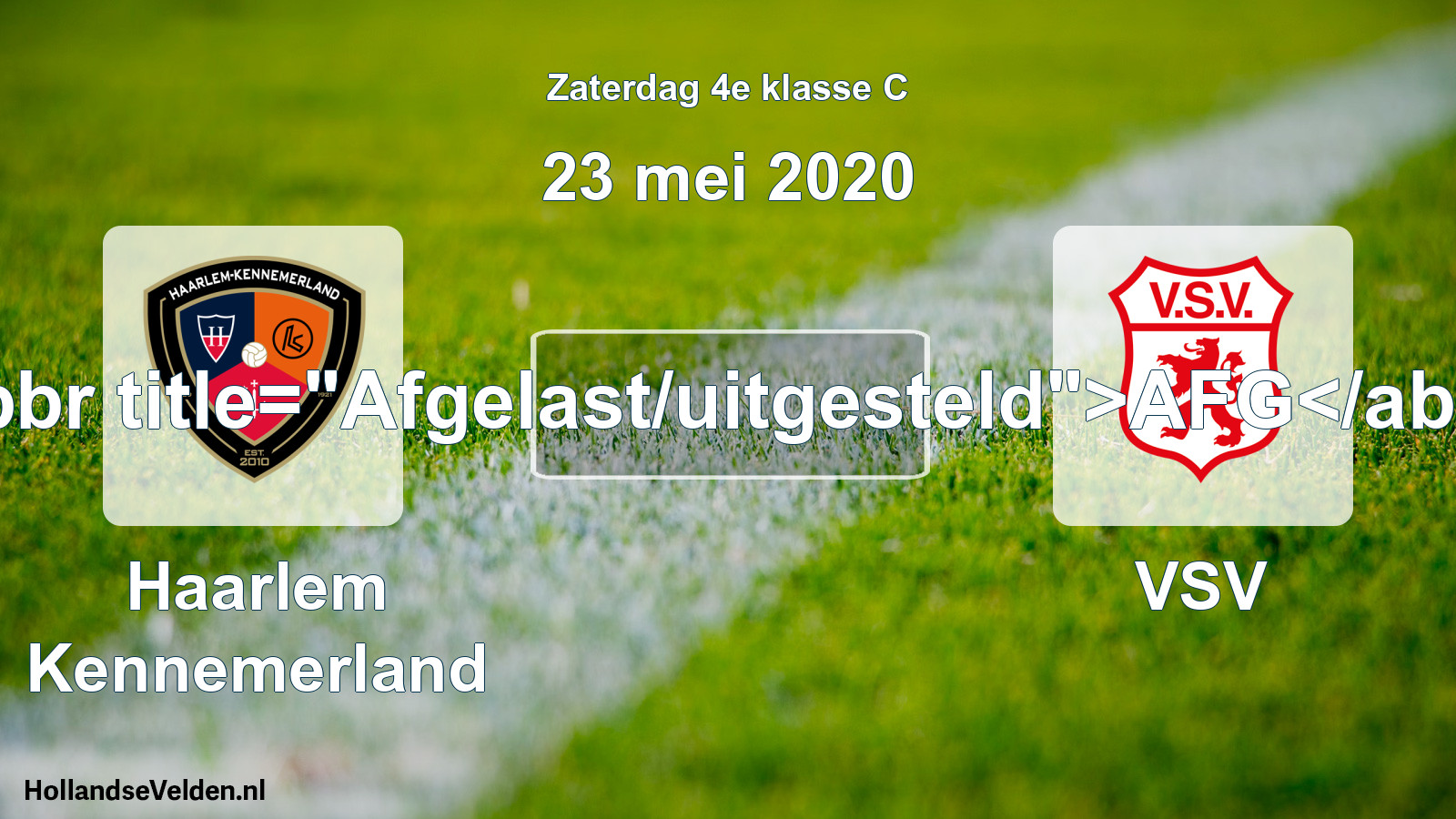 Scheduled Match: Haarlem Kennemerland - VSV (23 May 2020)