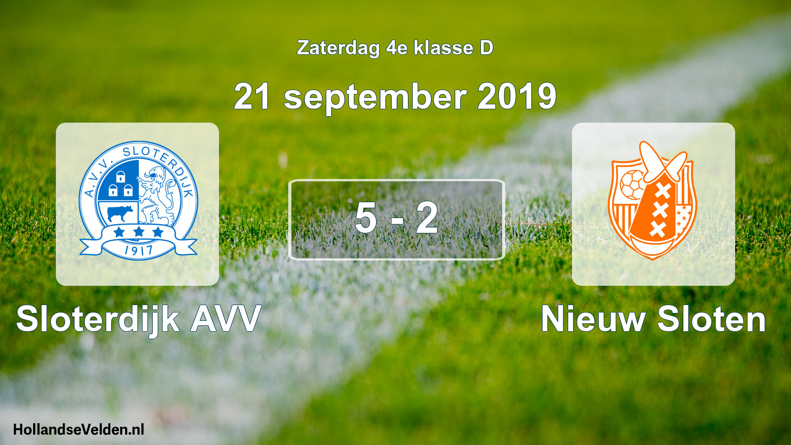 Total number of matches played: Sloterdijk AVV - Nieuw Sloten 5 - 2 (21 September 2019)