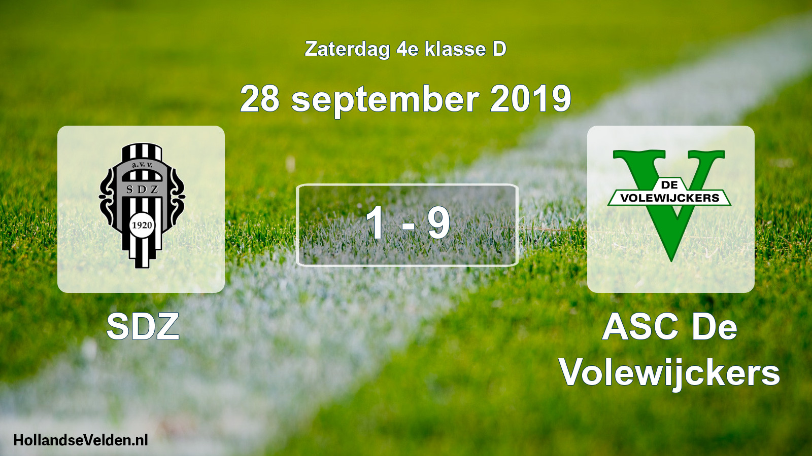 Total number of matches played: SDZ - ASC De Volewijckers 1 - 9 (28 September 2019)
