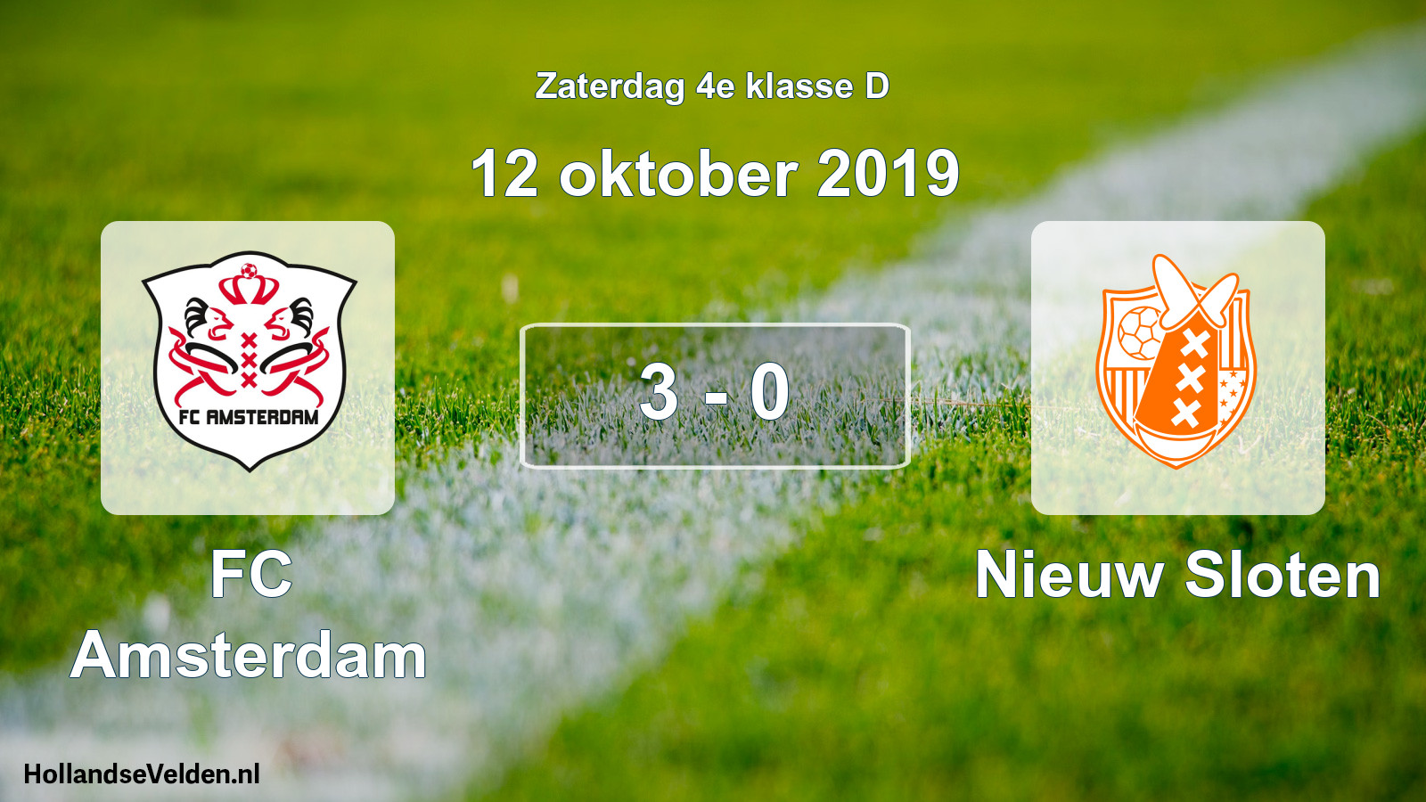 Total number of matches played: FC Amsterdam - Nieuw Sloten 3 - 0 (12 October 2019)