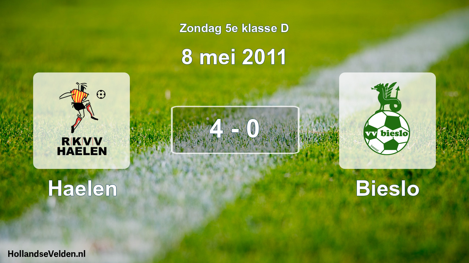 Total number of matches played: Haelen - Bieslo 4 - 0 (8 May 2011)
