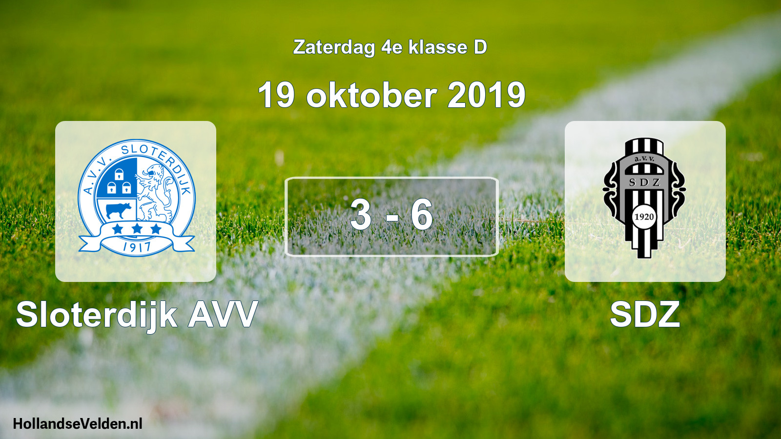 Total number of matches played: Sloterdijk AVV - SDZ 3 - 6 (19 October 2019)