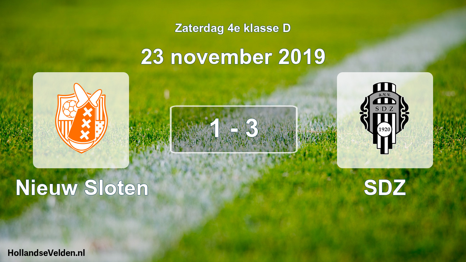 Total number of matches played: Nieuw Sloten - SDZ 1 - 3 (23 November 2019)