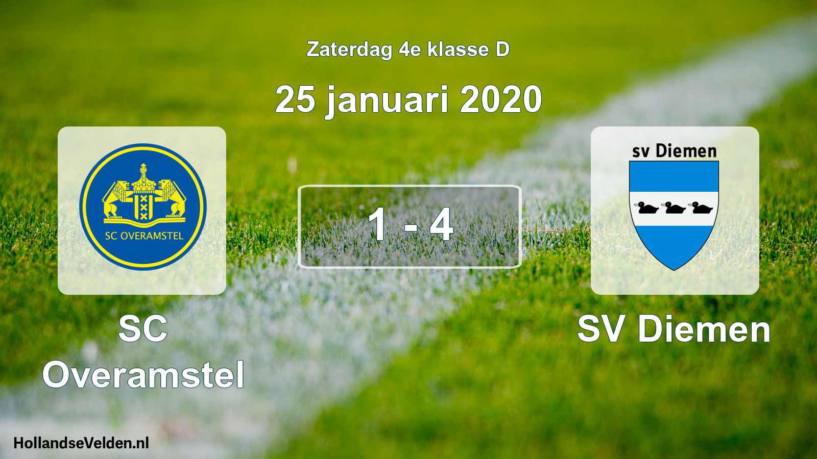 Total number of matches played: SC Overamstel - SV Diemen 1 - 4 (25 January 2020)