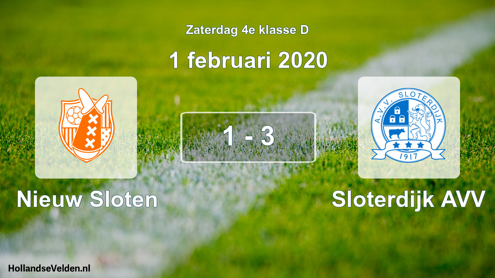 Total number of matches played: Nieuw Sloten - Sloterdijk AVV 1 - 3 (1 February 2020)