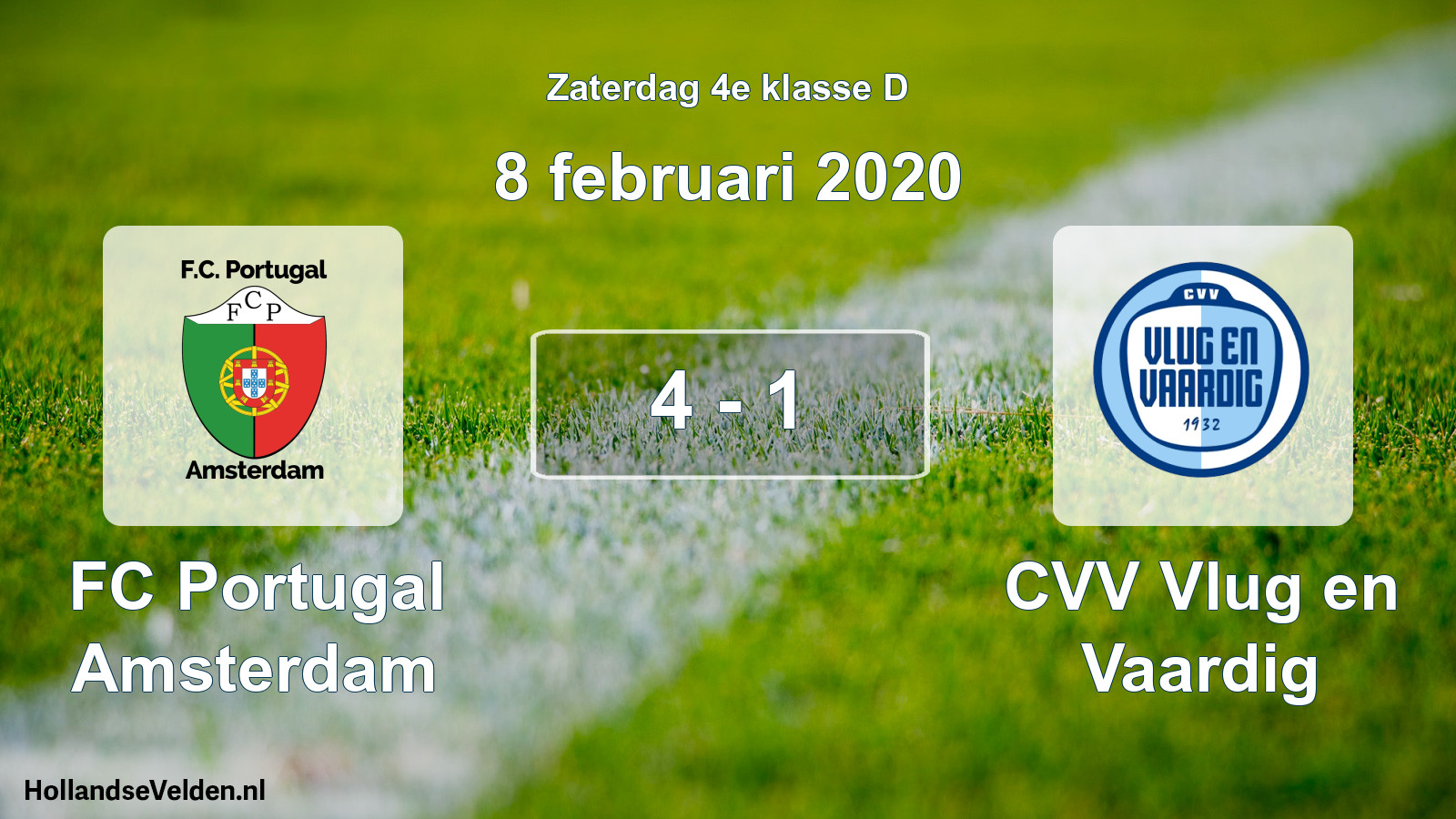 Total number of matches played: FC Portugal Amsterdam - CVV Vlug en Vaardig 4 - 1 (8 February 2020)