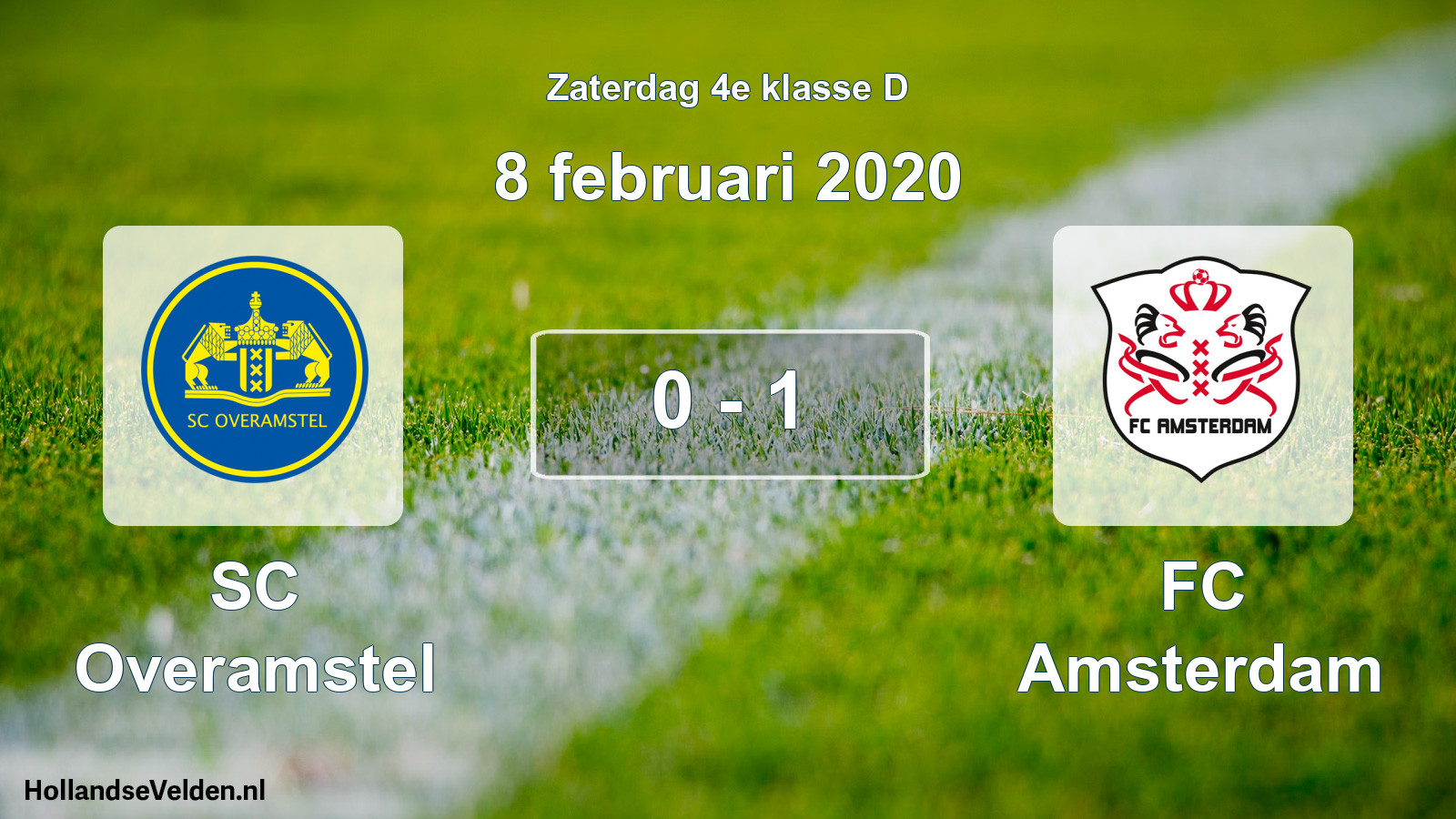Total number of matches played: SC Overamstel - FC Amsterdam 0 - 1 (8 February 2020)