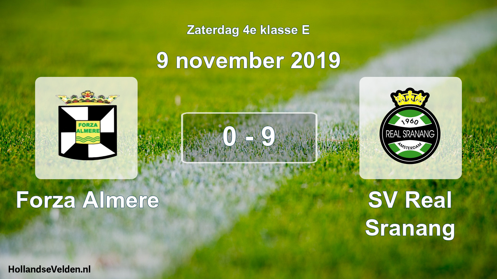 Total number of matches played: Forza Almere - SV Real Sranang 0 - 9 (9 November 2019)