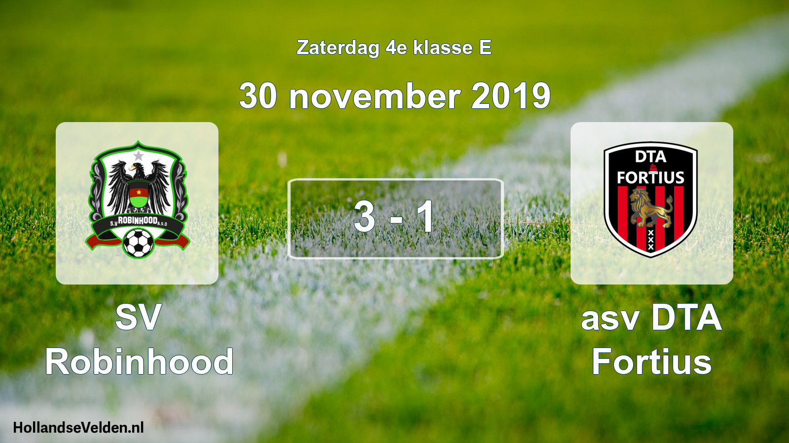 Total number of matches played: SV Robinhood - asv DTA Fortius 3 - 1 (30 November 2019)