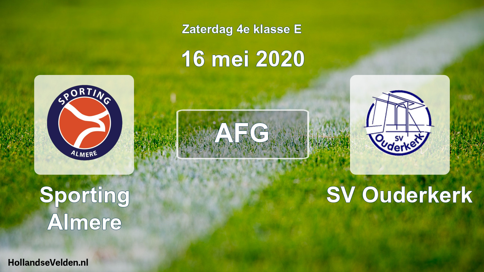 Scheduled Match: Sporting Almere - SV Ouderkerk (16 May 2020)