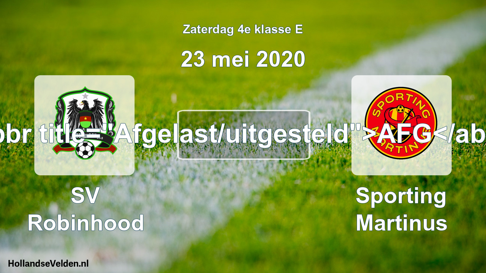 Scheduled Match: SV Robinhood - Sporting Martinus (23 May 2020)